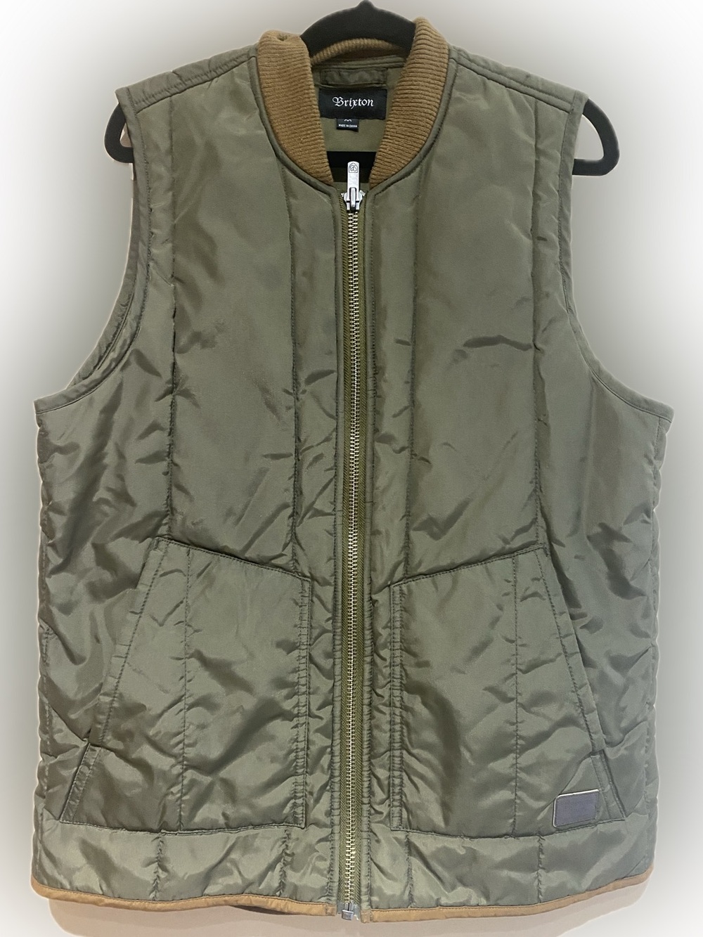 Brixton Olive Green Quilted Puffer Vest